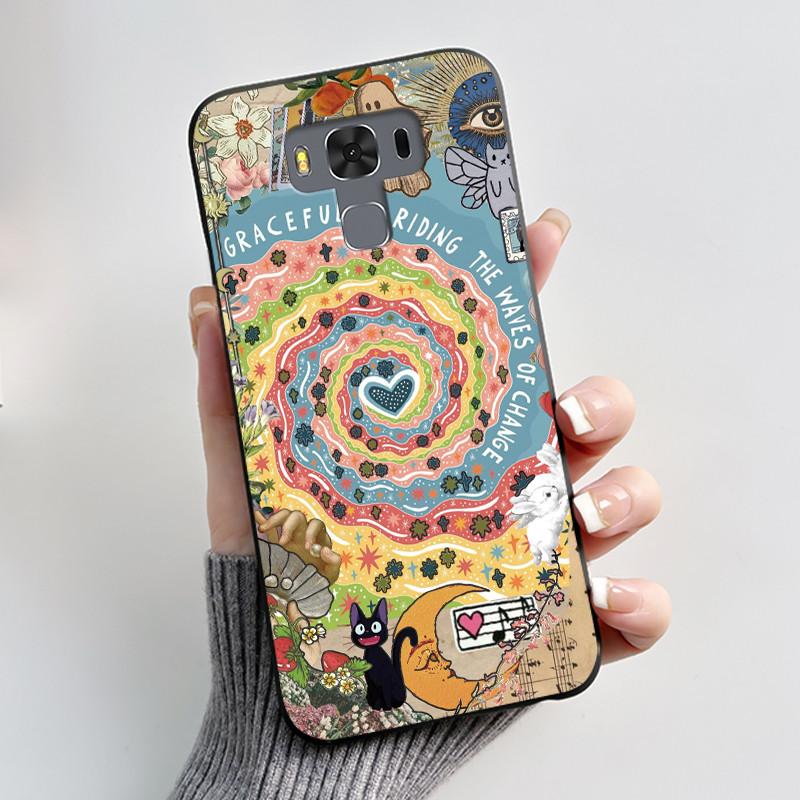 Case For Asus ZenFone 3 Max ZC553KL Capa Coque Cute Cartoon Printing Shell Protective Cover Soft Silicone Black Casing Funda