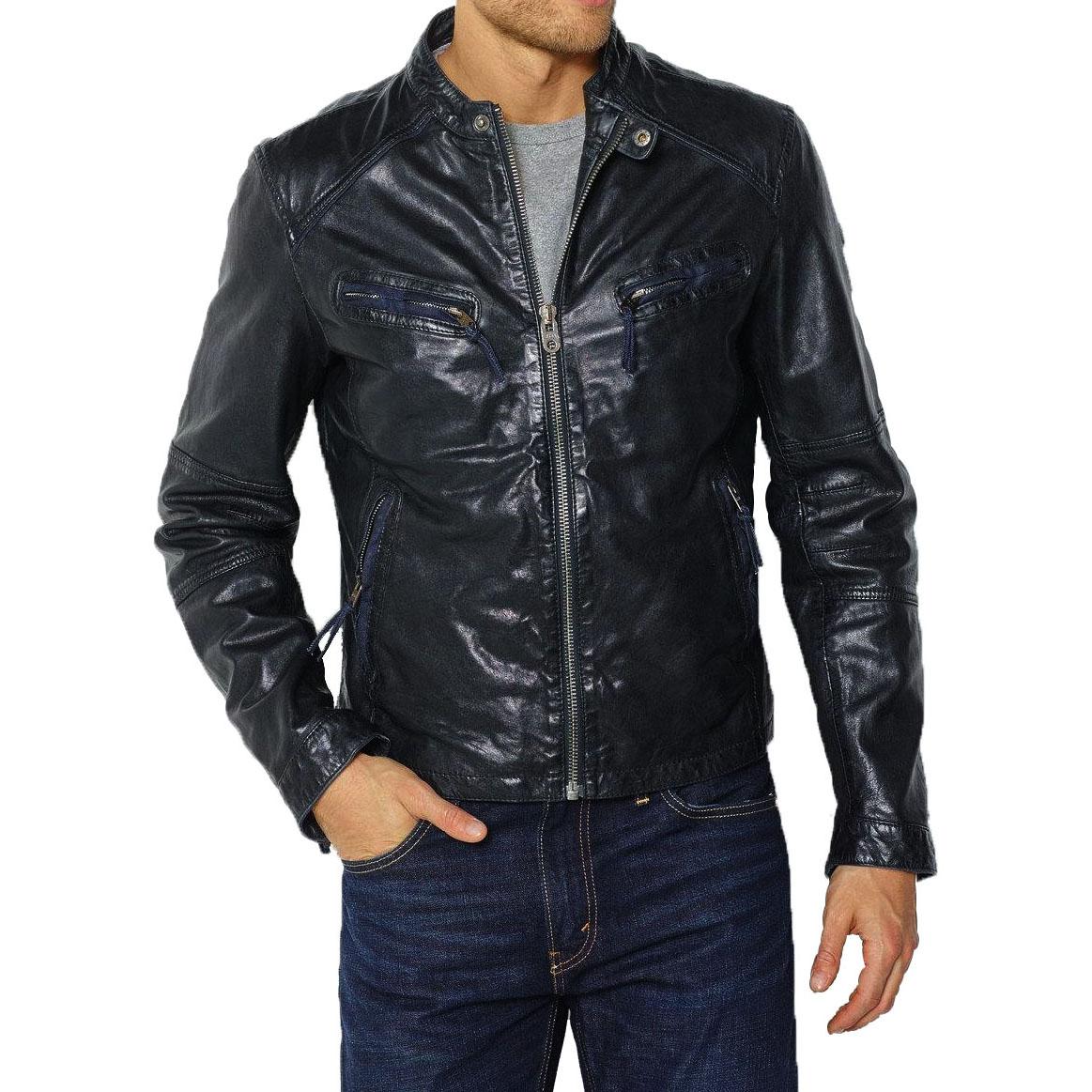 

SkinOutfit Men s Genuine Lambskin Black Leather Jacket Stylish Motorcycle Bomber Biker Outerwear MJ 189 XXL чорний