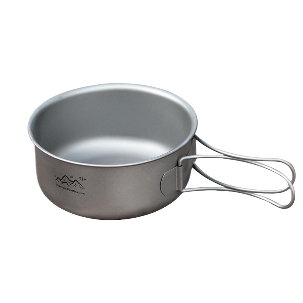 Ultralight Titanium Camping Pot Frying Pan Bowl Portable Lightweight Outdoor Cookware for Camping Hiking Picnic Cooking Supplies
