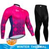 2025  Winter Thermal Fleece Cycling Jersey Set Man's Long Sleeves Cycling Kits Mountain Bike Jersey Road Bike Cycling Suit