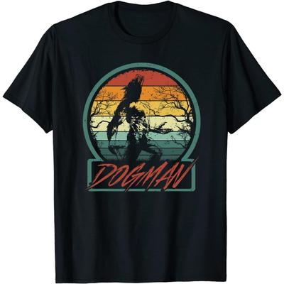 Dogman - Retro Michigan Wisconsin Werewolf Cryptid T-Shirt, Long Sleeve Shirt, Sweatshirt, Hoodie