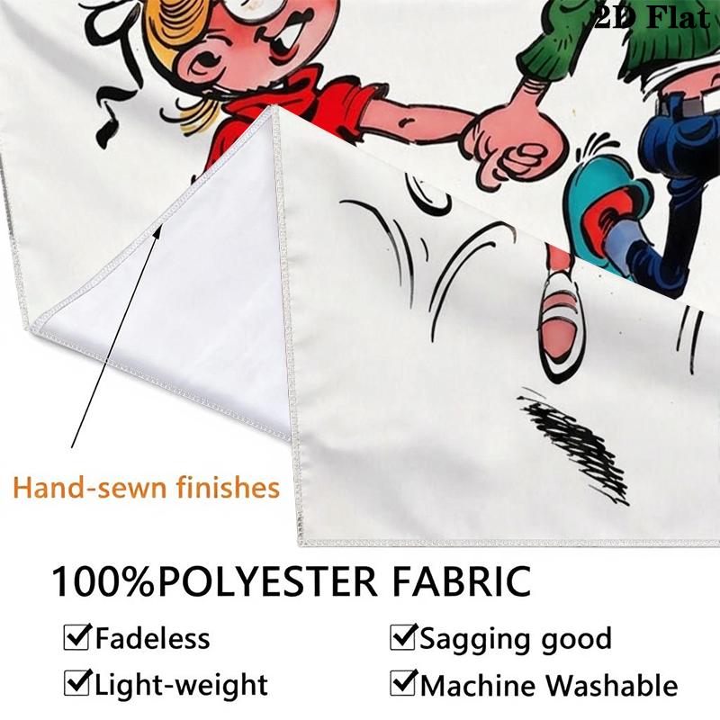 Custom Name Gaston Lagaffe Wall Tapestry Aesthetic Wall Hanging Printed Fabric Blanket Decorative Tapestries for Bedroom Living Room Home Decor