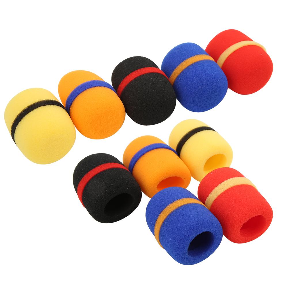 10Pcs Microphone Cover Thick Soft Sponge Dustproof Various Colors Good Elasticity Microphone Windscreen Foam Cover