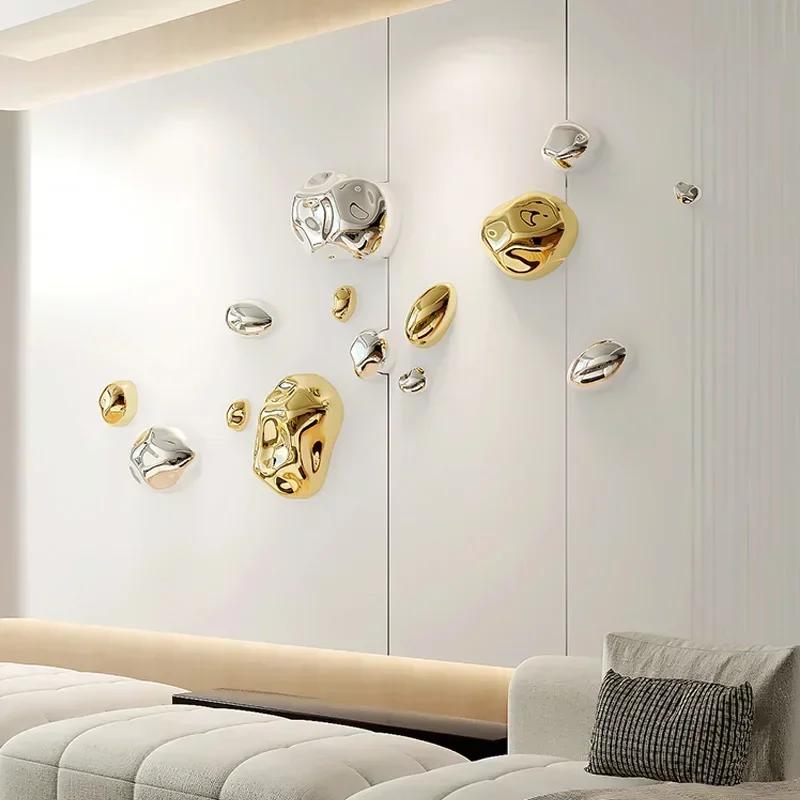 Abstract Three-dimensional Stone Wall Hanging Living Room Decoration Electroplating Simulation Stone Wall Hanging Interior Home