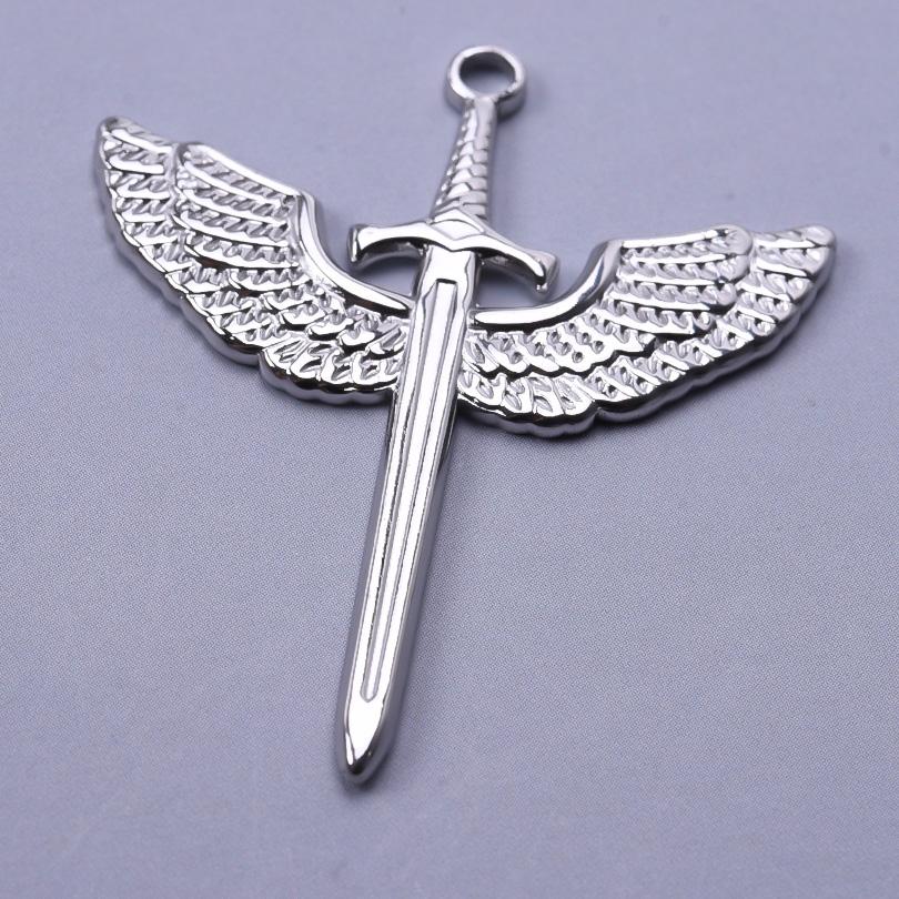 Fashion Silver Color Sickle The Sword Pendant Stainless Steel Pendants For Jewelry Making Supplies Turkish Eye Wing Charm Bulk