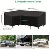 L-shaped Outdoor Sofa Cover, Windproof and UV-proof Polyester Outdoor Furniture Cover, Outdoor Furniture Cover