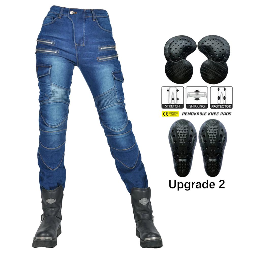 New Double Zipper Metal Style Motocross Moto Trousers Men For Woman Outdoor Riding Jeans With Protective Gear Motorcycle Pants