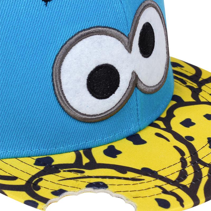 Baseball Cap Cartoon Big Eyes Cookie Bite Blue Snapback Hat Adults Outdoor Travel Adjustable Sun Hats Sports Trucker Cap