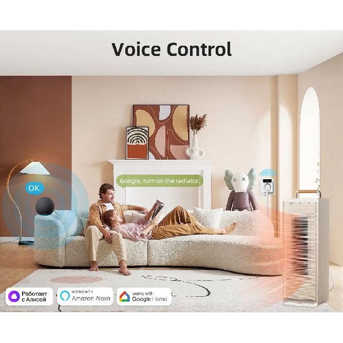 Tuya Wifi Digital Thermostat Socket 16A Precision Plug Remote Temperature Controller Timer Switch Cooling Heating 3M NTC Sensor