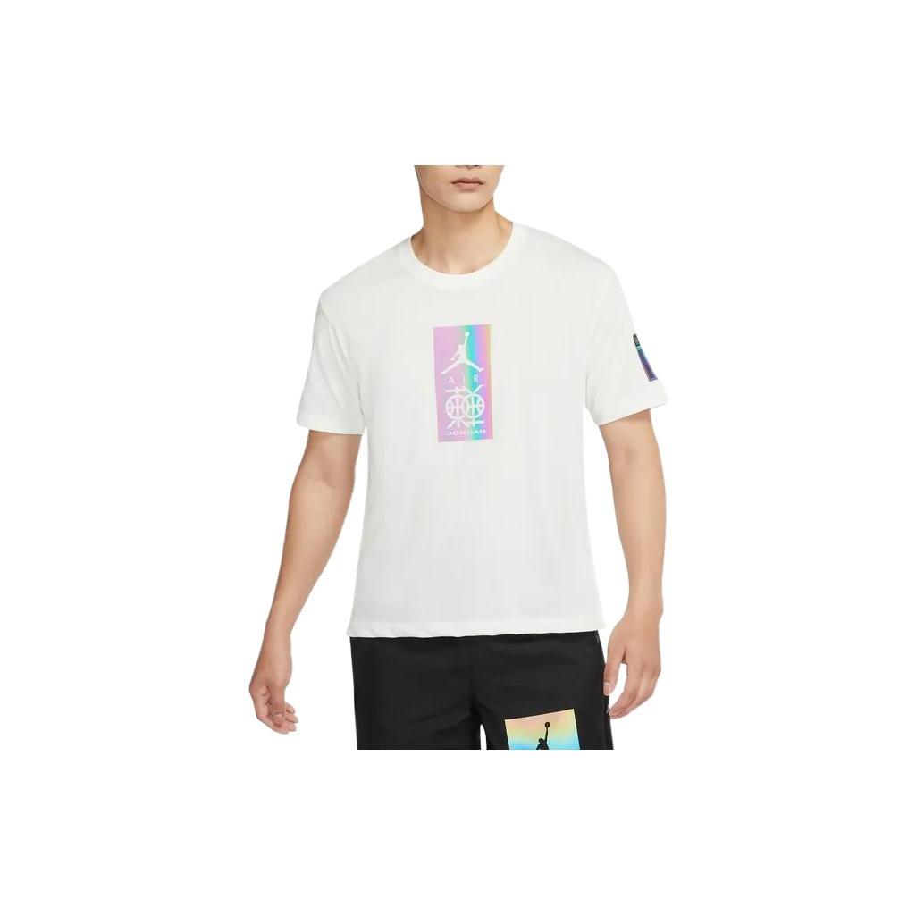 Jordan T Shirts Men s White Crew Neck Moderate Straight Fit DV6279-133 XS