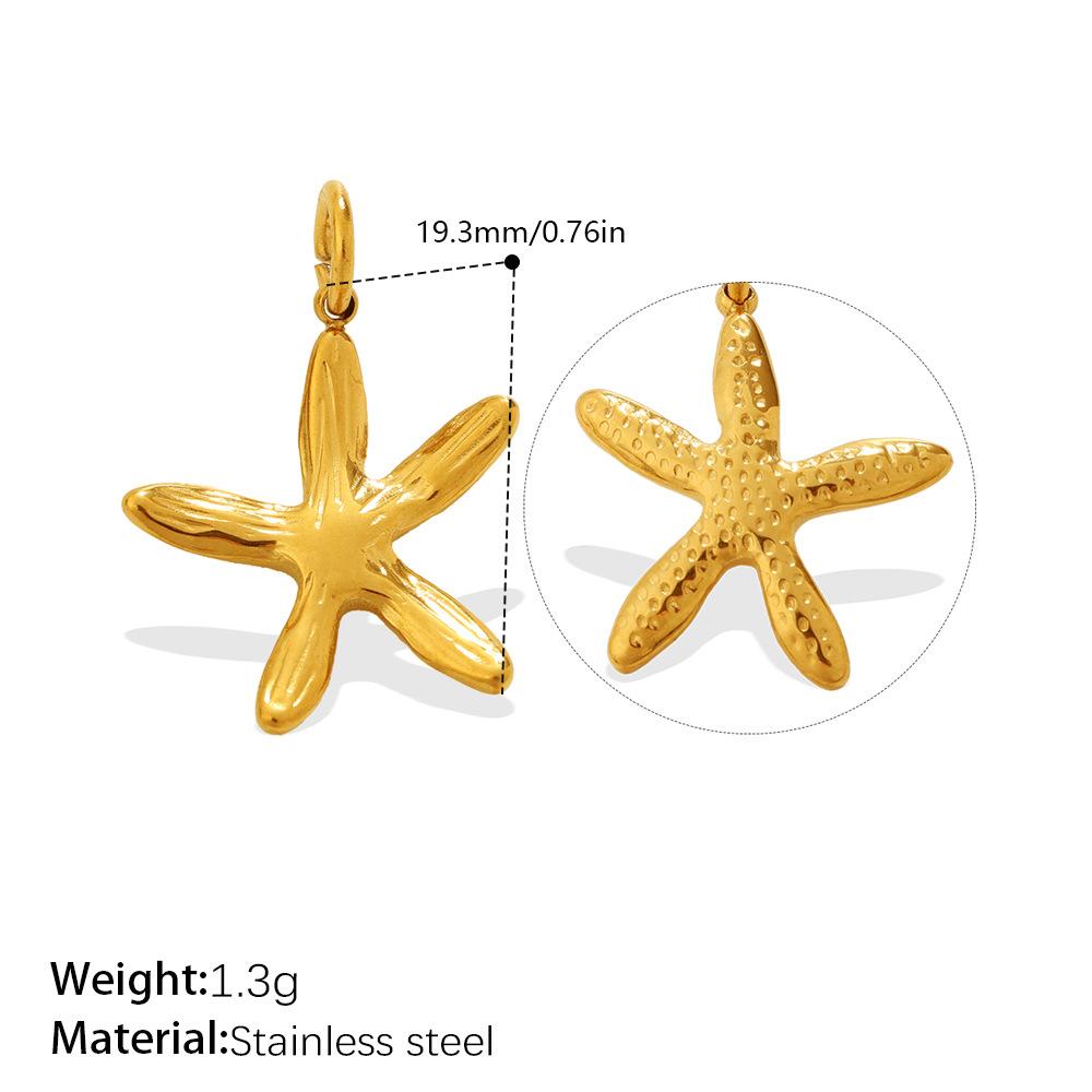 Seaside Vacation Style Golden Dolphin Starfish Pearl Shell Pendant Diy Versatile Jewelry Accessories