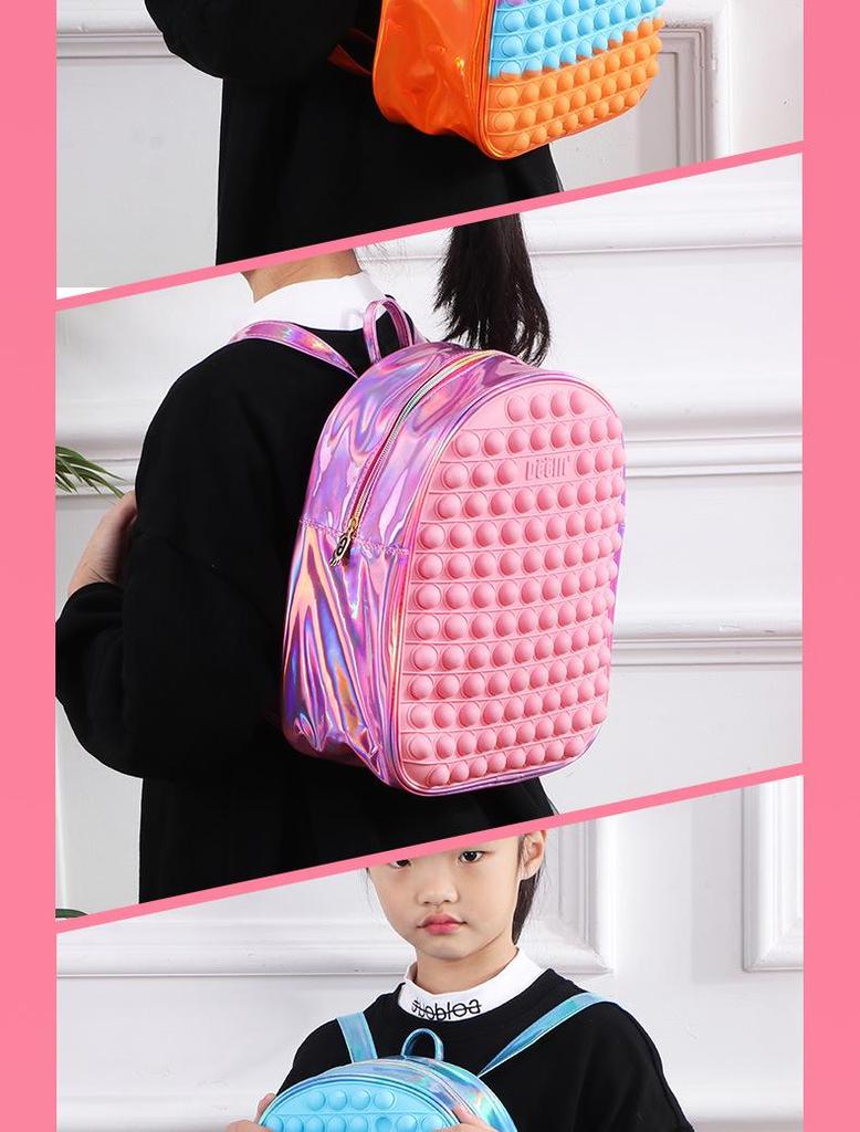 Backpack Mouse Buster: Decompression Bubble Fun Silicone Schoolbag for Kids