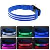 Adjustable LED Glowing Dog Neck Ring Nylon Material Night Safety Buckle Chain  Small Dog