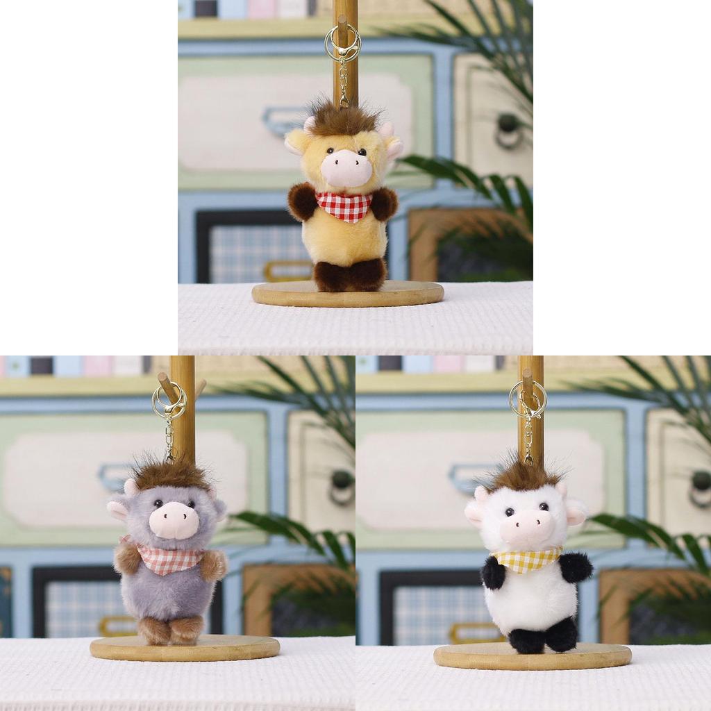 Baby Cow Plush Doll Keyring Soft Cotton Toy For Backpack Decor And Gifts