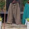 Johnature Women Vintage Wide Leg Pants Elastic Waist Solid Color Trousers Spring Pockets Casual Belt Pants
