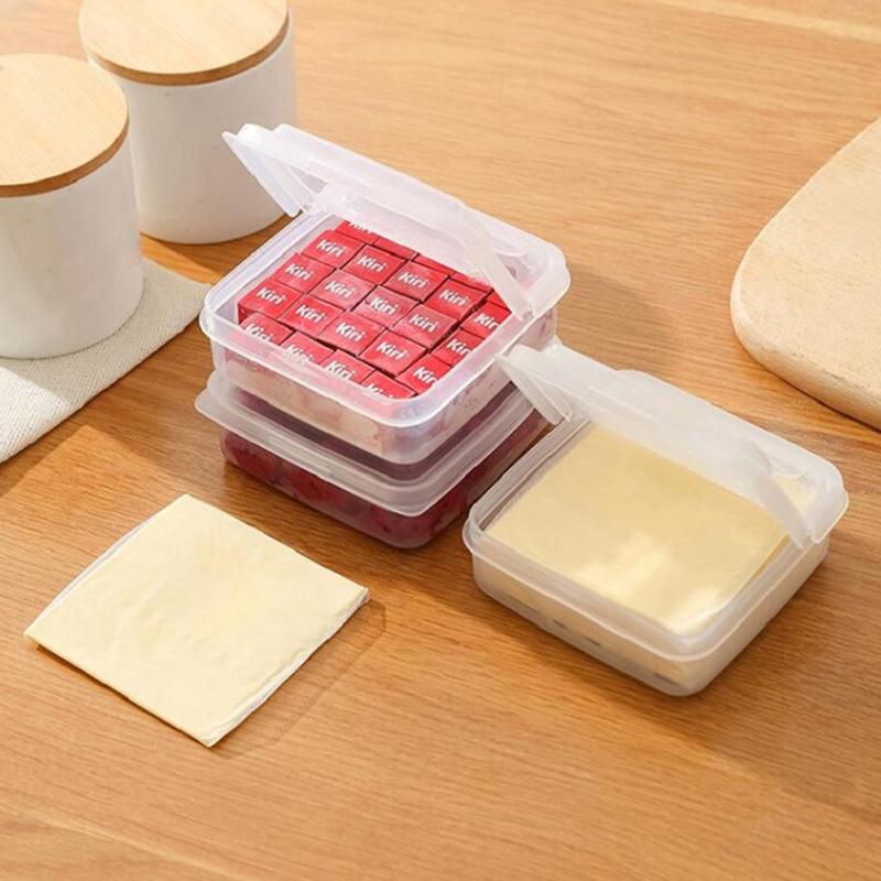 

1Pcs Butter Cheese Storage Box Portable Refrigerator Fruit Vegetable Fresh-Keeping Organizer Box Transparent Cheese Container One Size
