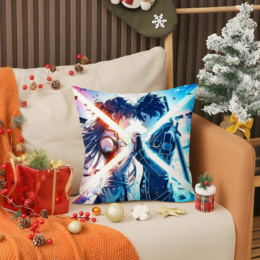 Asuna Sword Art Online Progressive Pillow Case Double Sided Comfort Pillow Cover Fit Car Sofa Bedroom & Other Scenes