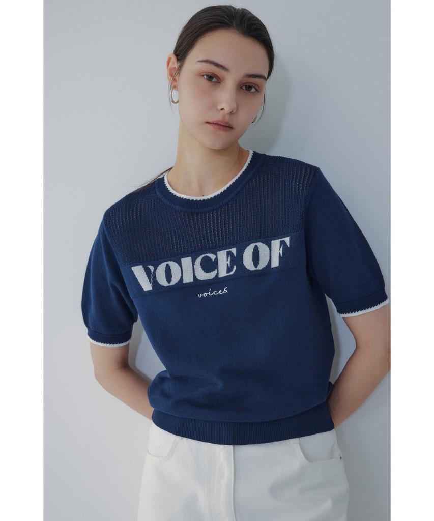 Bobeu Lettering Jacquard Knit Pullover_Navy 7156250005