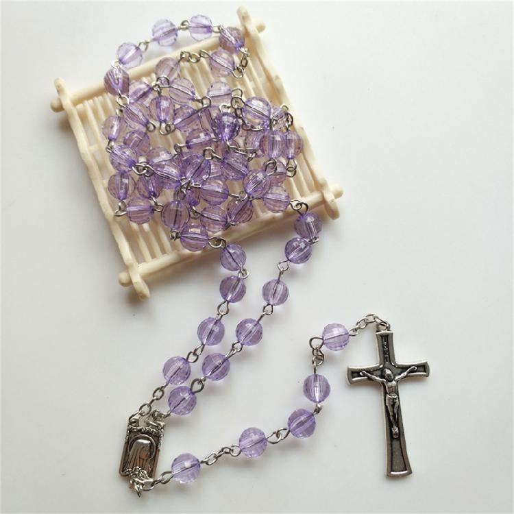 Plastic Rosary Necklace Santa Mary Prayer Necklace Christian for Cross Necklace
