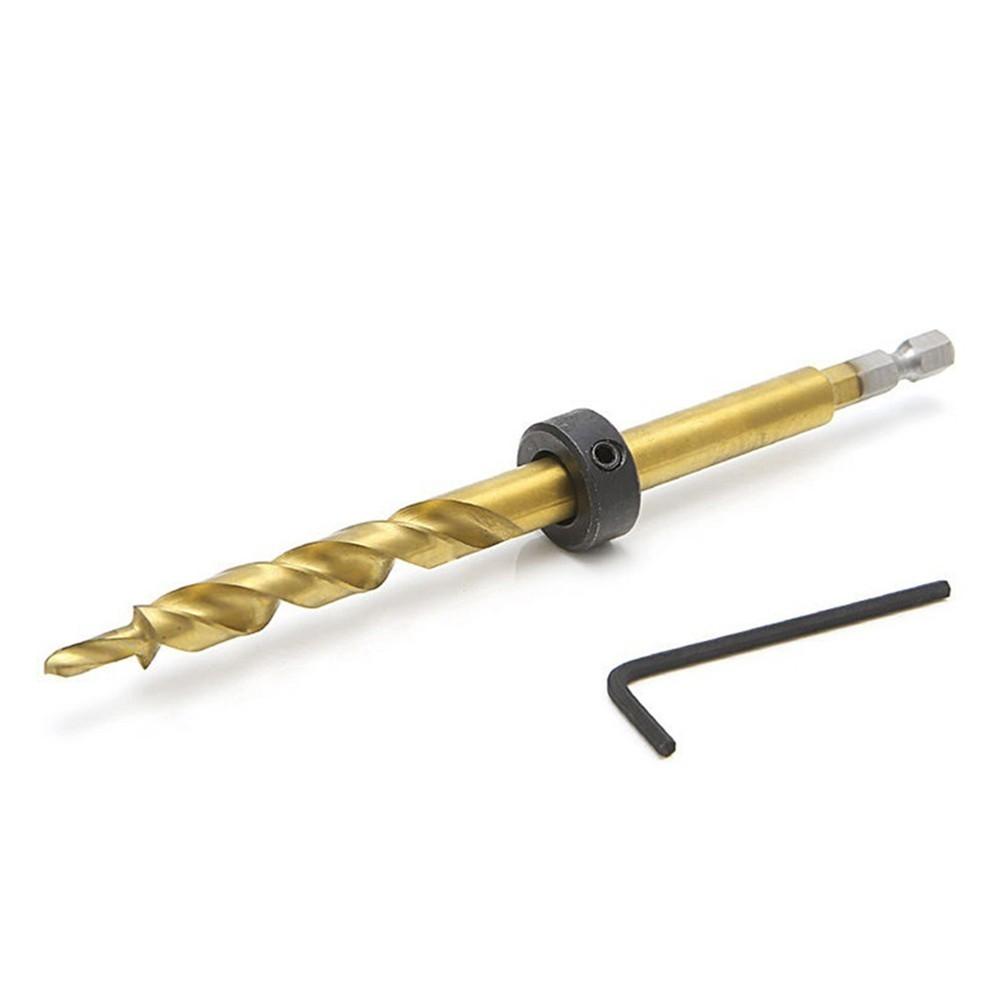 Power Tool-Hex Pocket Hole 3/8inch Step Drill Bit Stop Collar Set for Kreg Jig Guide