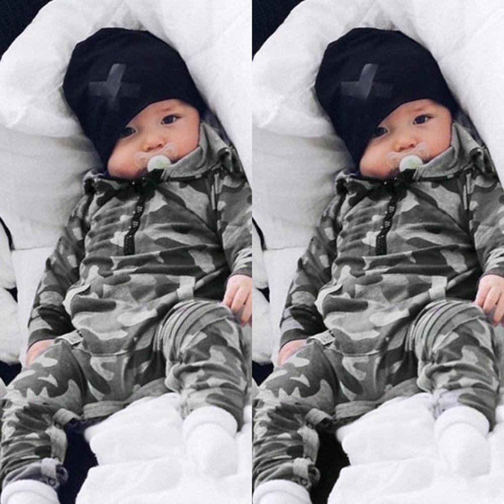Toddler Newborn Kids Baby Boys Girls Camouflage Rompers Jumpsuit Outfits Clothes