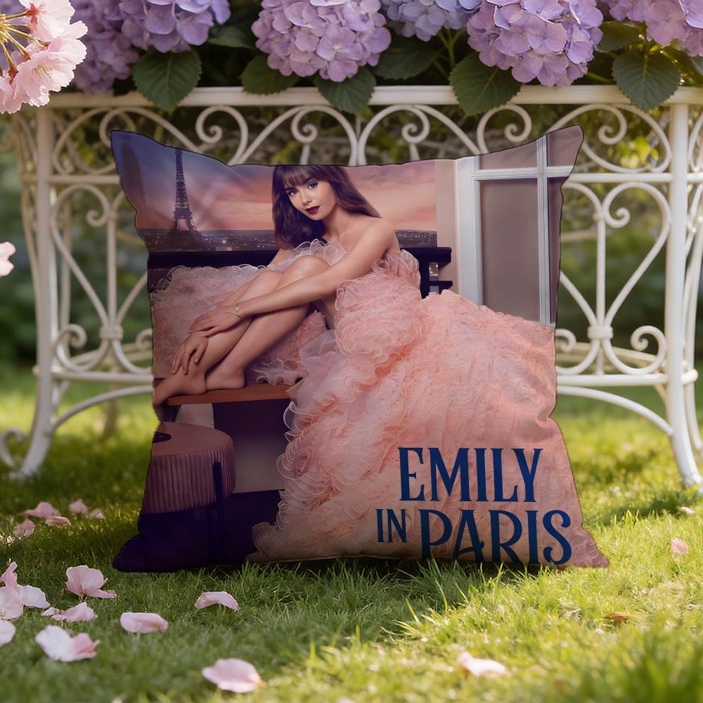 Movie E-Emily In P-ParisS Cushion Cover Home & Car Dual-Scene Pillow Cover: Reversible for Premium Comfort