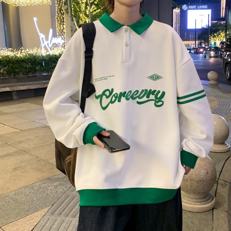 Herren S Pullover Sweatshirt mit Print im koreanischen Stil Lockerer Schnitt