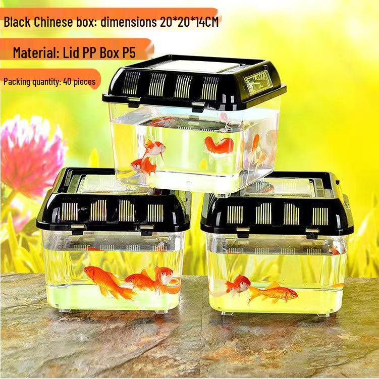 Transparent Handheld Pet Breeding Box - Large, Medium & Small Sizes for Turtles, Goldfish, or Hamsters.