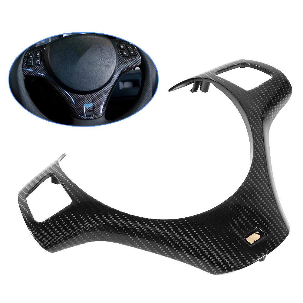 Carbon Fiber Steering Wheel Cover Modified Lower Trim Fits for 13Series E90 E92 E93 E82
