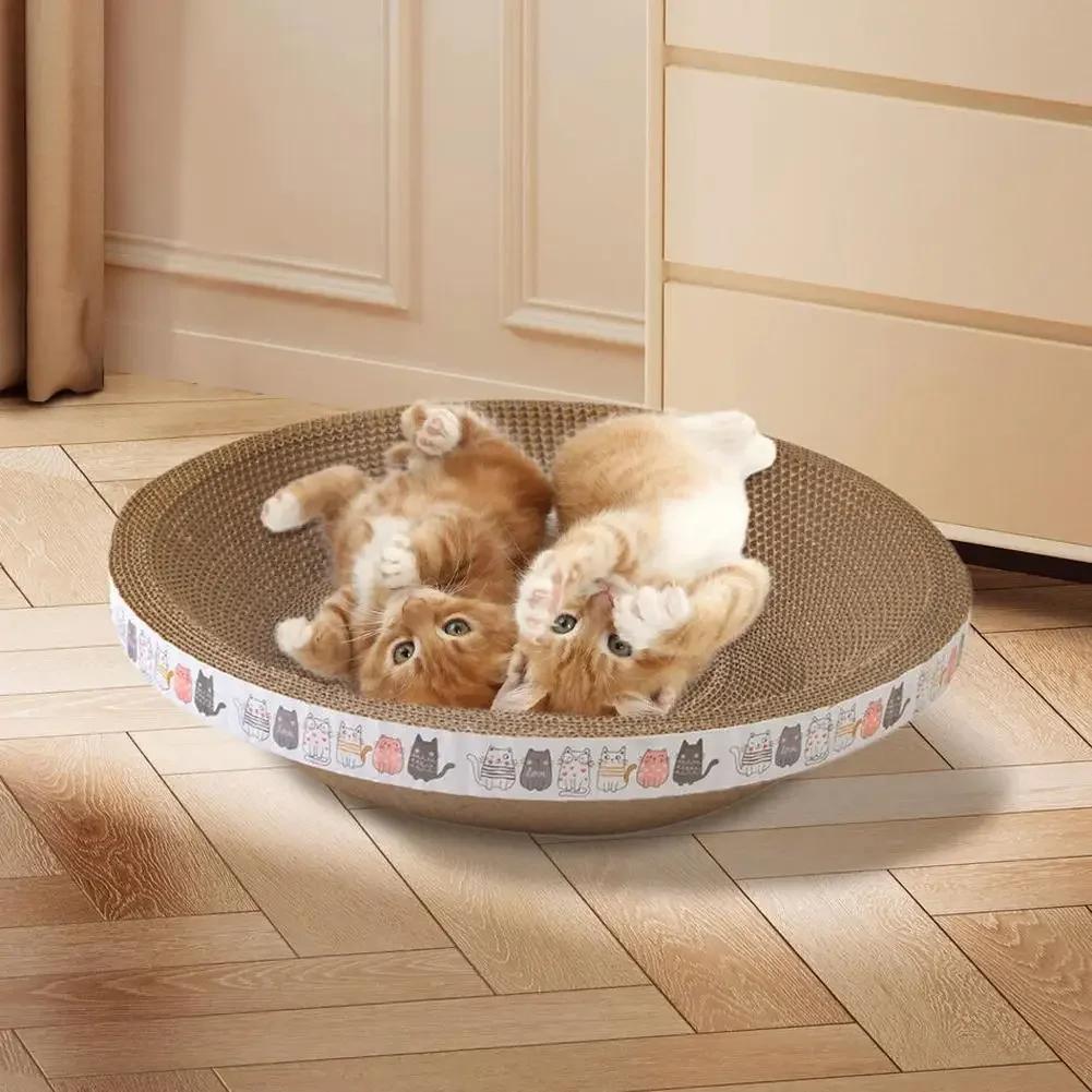Corrugated Cat Scratcher Cat Scrapers Round Oval Grinding Claw Toys for Cats Wear-Resistant Cat Bed Nest Cat Accessories