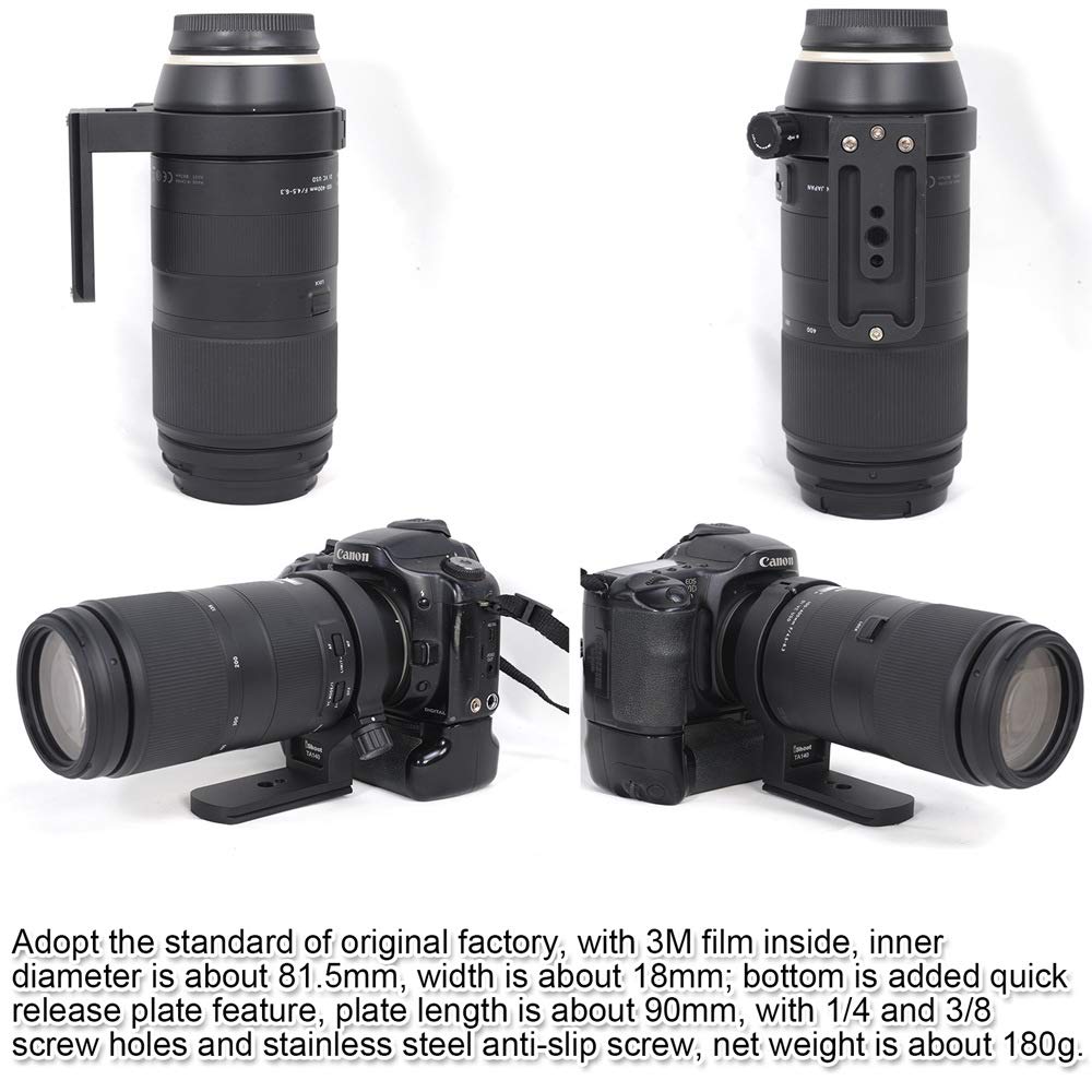 iShoot CNC Aviation Aluminum Lens Support Tripod Mount Specially Designed for Tamron Di VC USD with Quick Release Compatible with and BENRO Ball Heads