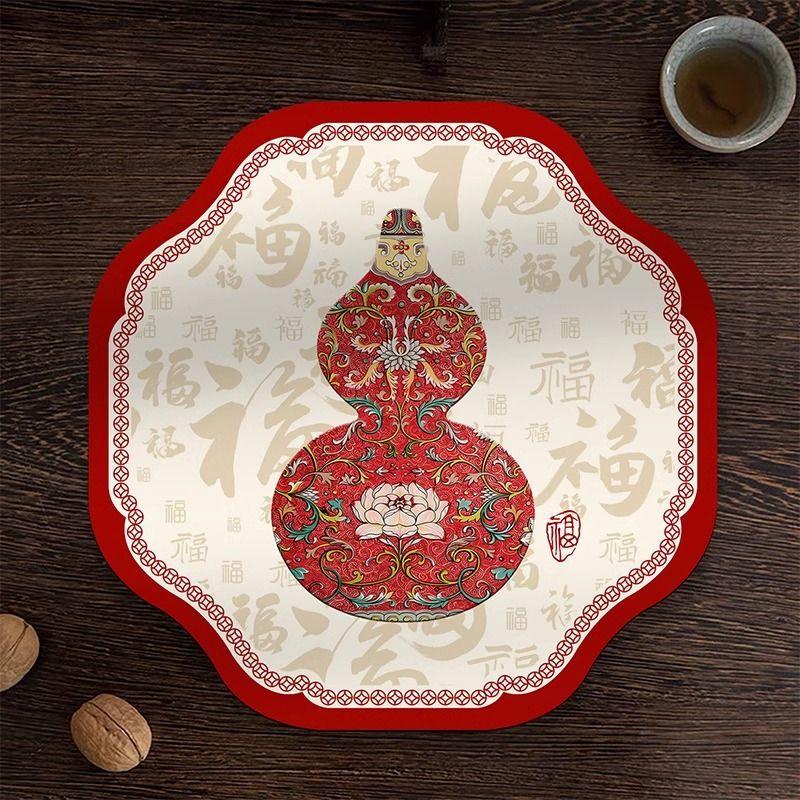 BEPAN New Chinese tea table absorbent quick drying mat red non-slip table coaster Household diatom mud table mat 20X20CM