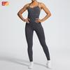 Sand Washed Seamless High Elasticity Yoga Suit, Sports Jumpsuit, Cross Back And Waist Cinching Fitness Jumpsuit, Women'S Yoga Suit