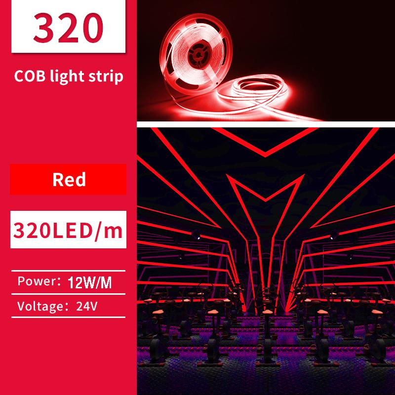 5m/10m/Lot FCOB LED Strip Lights High Density Flexible COB DC24V RA90 Bule Red Green Pink 3000K 4000K 6000K LED Tape Decoration