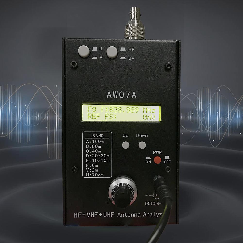 HF/VHF/UHF AW07A 1.5-470MHZ 160 M Multiband Antenna Analyzer Impedance SWR Antenna Analyzer Antenna Analyzer Meter for Ham Radio