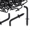 100 Count Black Carbon Steel L Hooks for Organizing