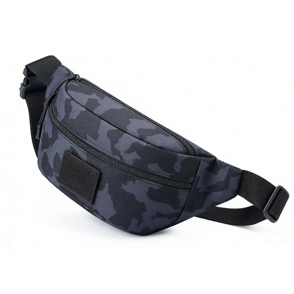 Fanny Pack for Men Oxford Cloth Water Proof Multi Compartments Sling Bag Chest Shoulder Waist Pack for Outdoor Travel