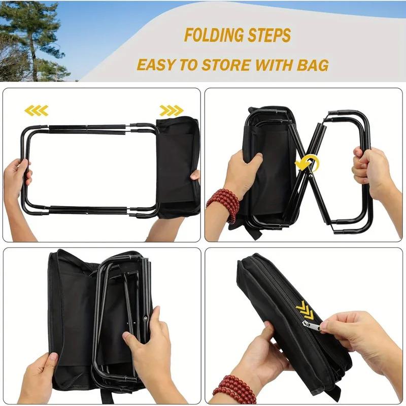 Portable Foldable Backpack Stool Lightweight Camping Fishing Picnic Chair Outdoor Outdoor Adventure Seat for Hiking Travel