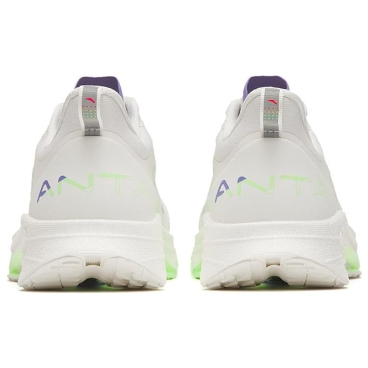 Anta MACH 3.0 Cushioning Abrasion Resistant Lightweight Low top Running Shoes Women's White Purple Green 122325583-2