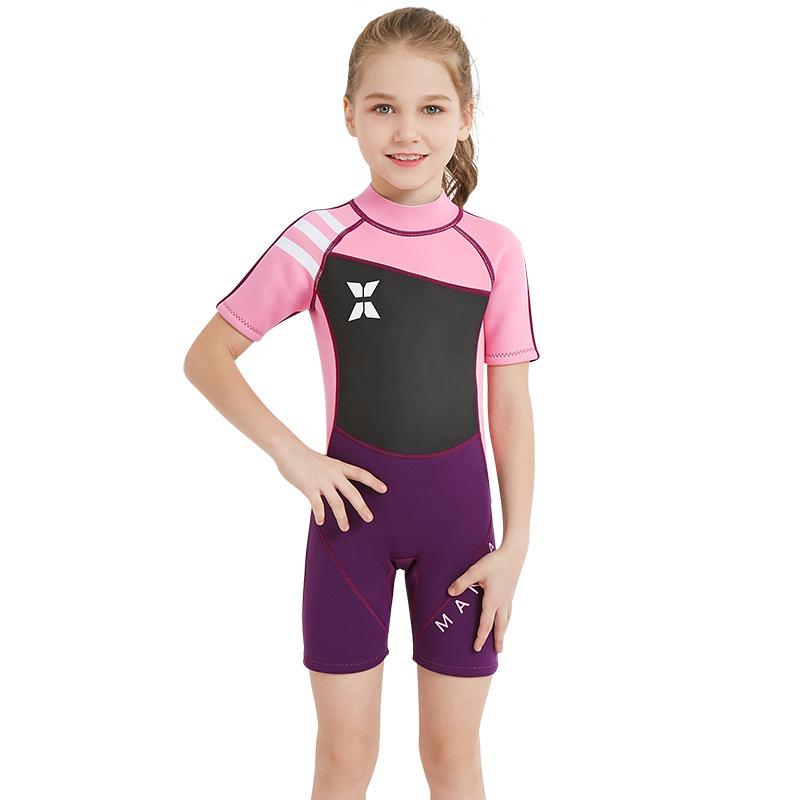 

Children s 2.5MM Short Sleeve Wetsuit: Warm, Sun-Protected One-Piece for Autumn/Winter Diving and Jellyfish Safety Extra Large