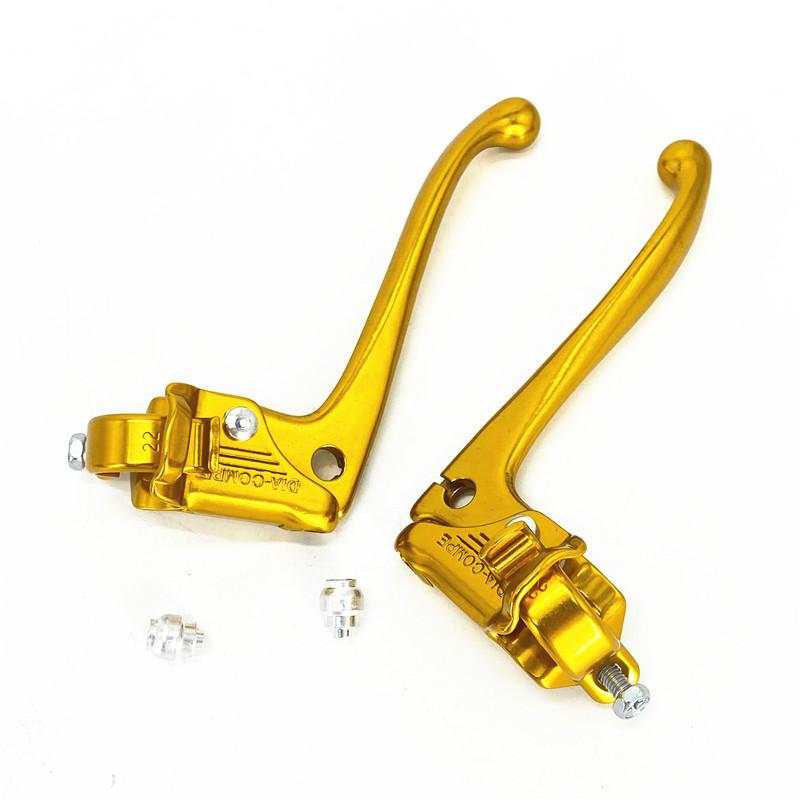 DIA-COMPE City Bicycle Retro Bike 22.2mm Brake Lever Hinged Installation Quick Release Caliper V Brake Levers Aluminum Alloy Gold 1Pair