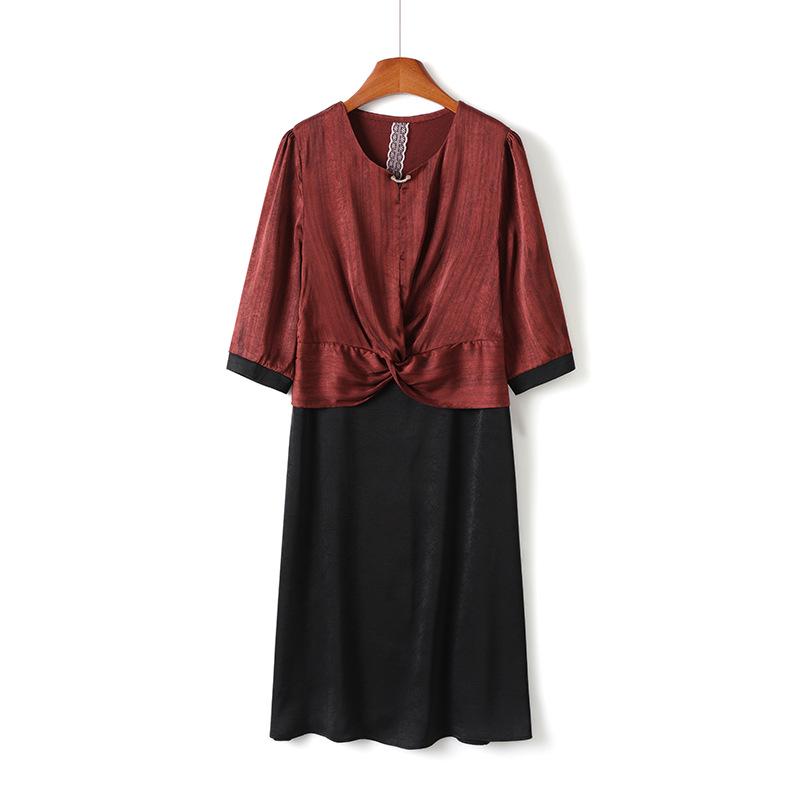 Mom's Elegant Summer Dress - 2026 New Style for Middle-aged & Elderly Women, Short-sleeved & Lightweight Skirt