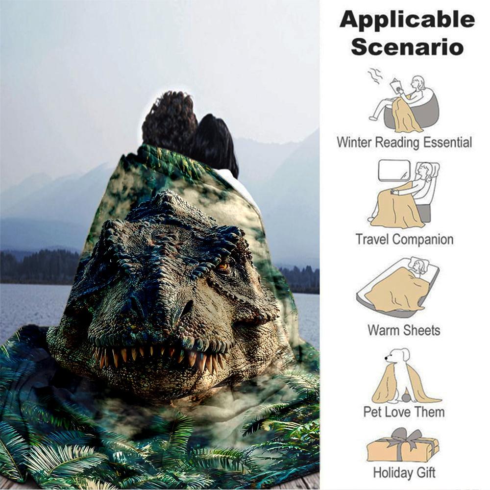 Jurassic Dinosaur Adventure Blanket Soft Throw Blanket For Home Bedroom Bed Sofa Travel Office Solid Christmas Blanket