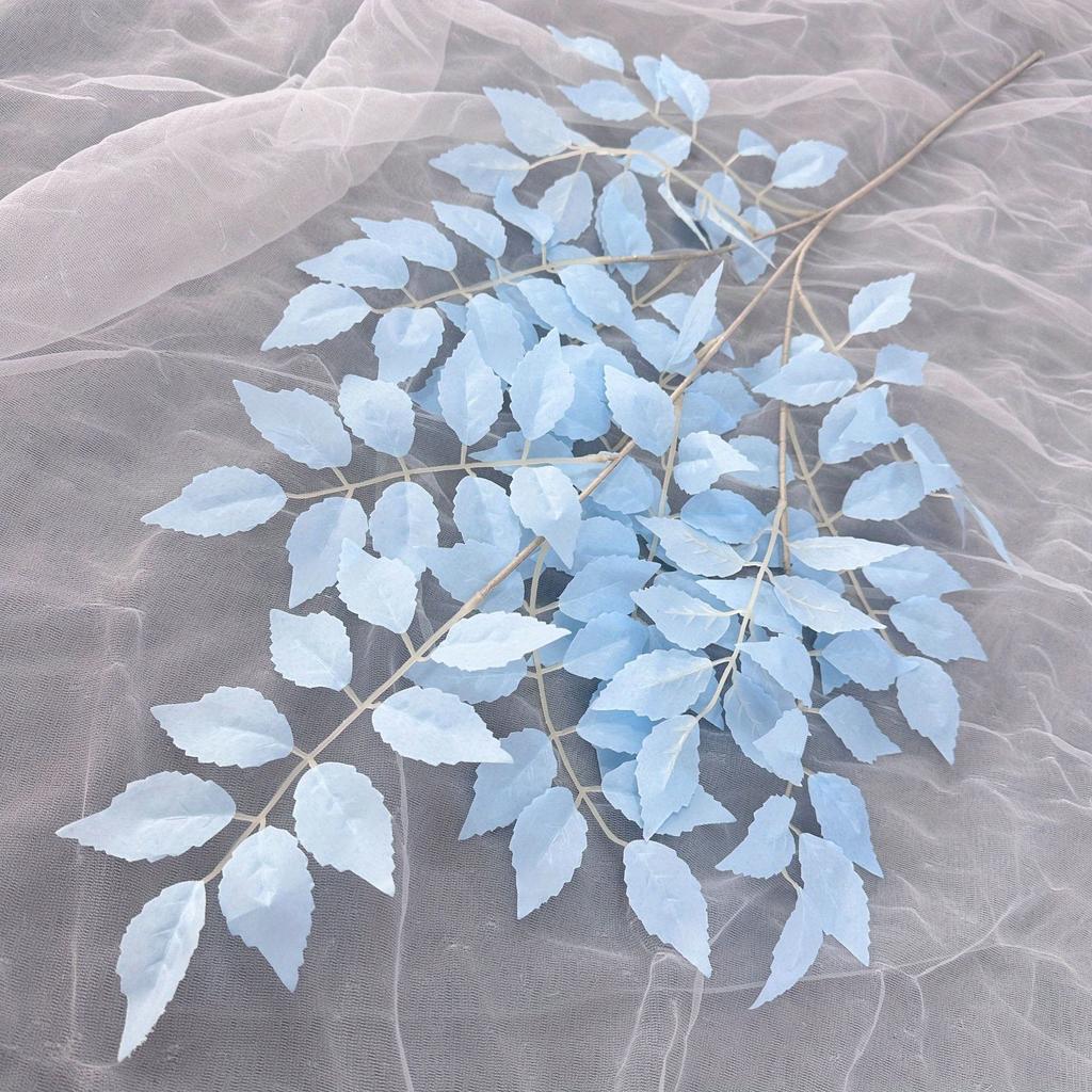 1Pc Simulation Autumn 5-pronged Banyan Tree Leaves, Suitable for Outdoor Courtyard Garden Home Dining Table Living Room Decoration