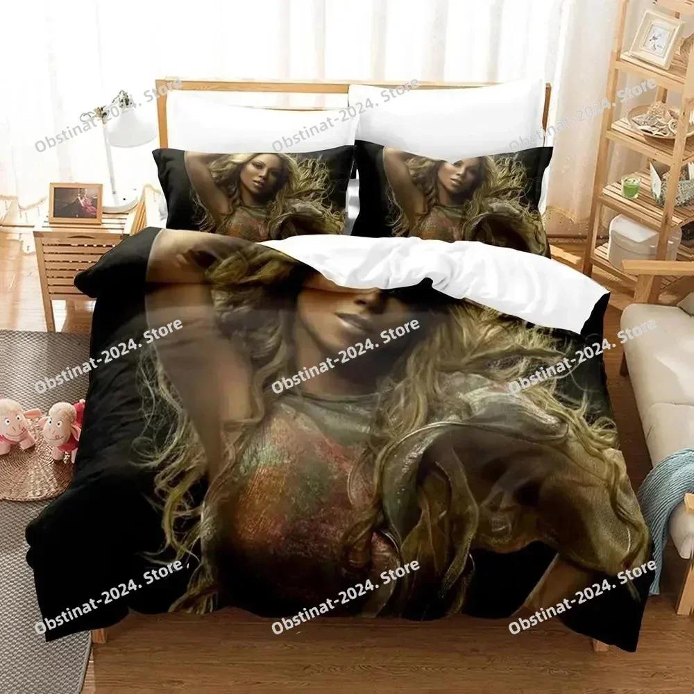 3D-Druck Mariah Carey Bettwäsche-Set Gedruckte einzelne Decke Bettbezug Kissenbezug 3-teilige Sets Kinder Erwachsenengröße