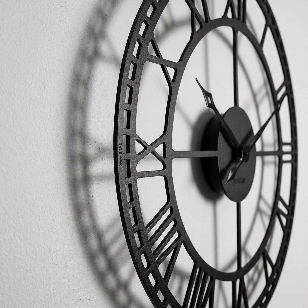 Retro black metal wall clock 50cm