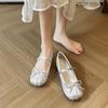 Small inner height increase bow Mary Jane shoes 2025 autumn new high-end soft-soled ballet single shoes women
