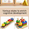 Montessori Geometric Stacking Peg Toy Early Learning Educational Shape Sorting Building Blocks for 1-3 Years Old Boys Girls
