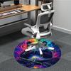 1pc Panda Rainbow Office Round Area Rug, Under Office Chairs Bedroom Living Room Home Decor, Room Deco