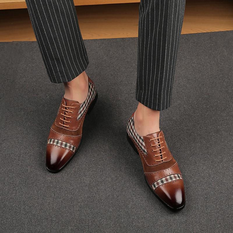 Fashion Business and Casual Men's Leather Shoes Fashion Color Blocking Design Style Outdoor Leisure Party Daily Dates Office Men's Shoes